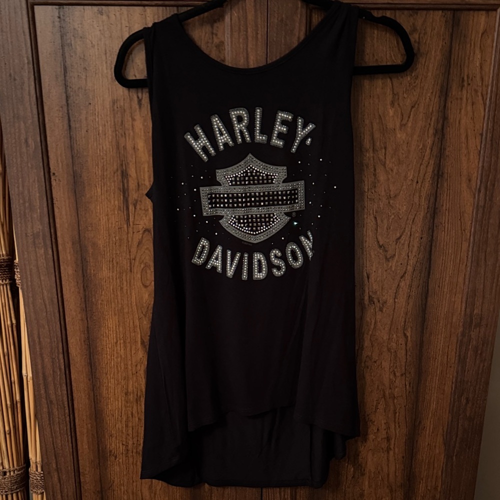 Harley-Davidson Black Tank with Silver Accents